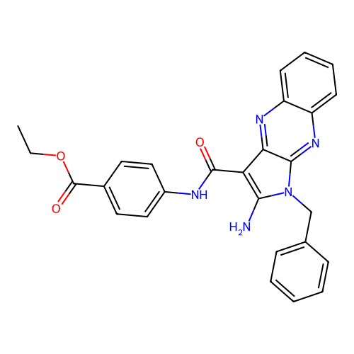 ethyl 4-(2-amino-1-benzyl-1H-pyrrolo[2,3-b]quinoxaline-3-carboxamido)benzoate structure