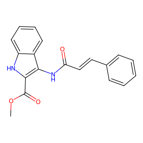 methyl 3-{[(2E)-3-phenylprop-2-enoyl]amino}-1H-indole-2-carboxylate structure
