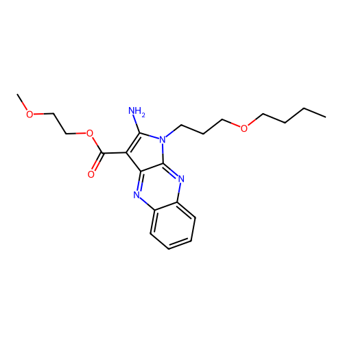 2-Methoxyethyl 2-amino-1-(3-butoxypropyl)pyrrolo[3,2-b]quinoxaline-3-carboxylate structure