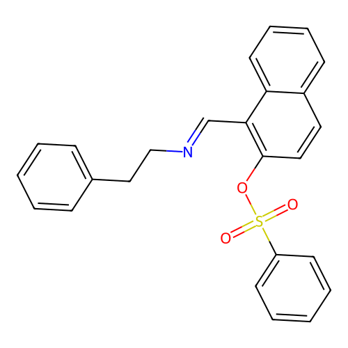 1-{(Z)-[(2-phenylethyl)imino]methyl}naphthalen-2-yl benzenesulfonate structure