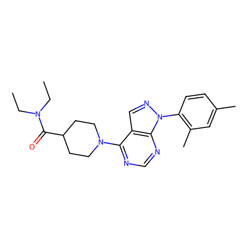 1-(1-(2,4-dimethylphenyl)-1H-pyrazolo[3,4-d]pyrimidin-4-yl)-N,N-diethylpiperidine-4-carboxamide structure