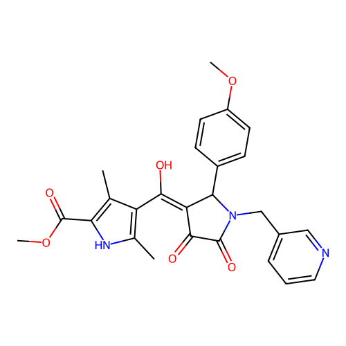 methyl 4-(4-hydroxy-2-(4-methoxyphenyl)-5-oxo-1-(pyridin-3-ylmethyl)-2,5-dihydro-1H-pyrrole-3-carbonyl)-3,5-dimethyl-1H-pyrrole-2-carboxylate structure
