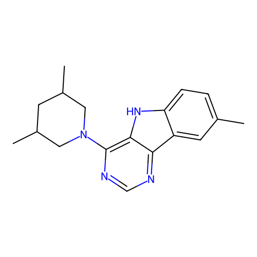 4-(3,5-dimethylpiperidin-1-yl)-8-methyl-5H-pyrimido[5,4-b]indole structure