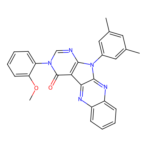 11-(3,5-Dimethyl-phenyl)-3-(2-methoxy-phenyl)-3,11-dihydro-1,3,5,10,11-pentaaza-benzo[b]fluoren-4-one structure