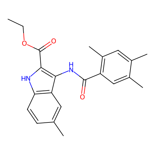 ethyl 5-methyl-3-[(2,4,5-trimethylbenzoyl)amino]-1H-indole-2-carboxylate structure