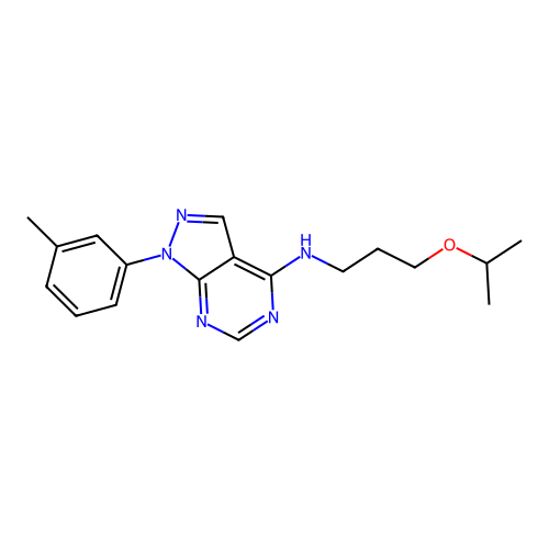 [3-(Methylethoxy)propyl][1-(3-methylphenyl)pyrazolo[4,5-e]pyrimidin-4-yl]amine structure