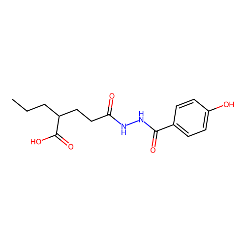 5-(2-(4-Hydroxybenzoyl)hydrazinyl)-5-oxo-2-propylpentanoic acid structure