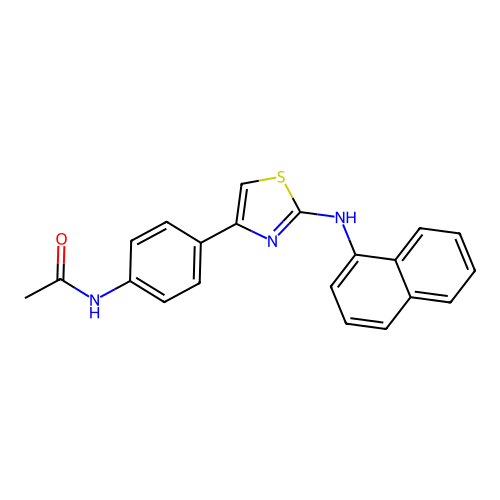 N-(4-(4-(1-Naphthylamino)-3,5-thiazolyl)phenyl)ethanamide structure