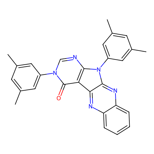 3,11-bis(3,5-dimethylphenyl)-3H-pyrimido[5',4':4,5]pyrrolo[2,3-b]quinoxalin-4(11H)-one structure
