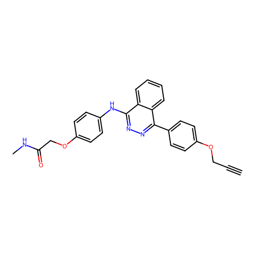 N-methyl-2-[4-[[4-(4-prop-2-ynoxyphenyl)phthalazin-1-yl]amino]phenoxy]acetamide structure