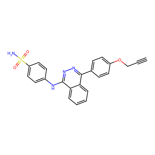 4-({4-[4-(Prop-2-yn-1-yloxy)phenyl]phthalazin-1-yl}amino)benzenesulfonamide structure