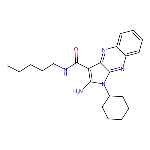 2-amino-1-cyclohexyl-N-pentyl-1H-pyrrolo[2,3-b]quinoxaline-3-carboxamide structure
