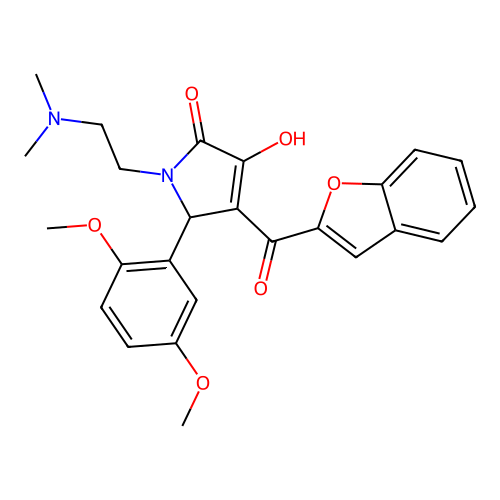 4-(benzo[d]furan-2-ylcarbonyl)-5-(2,5-dimethoxyphenyl)-1-[2-(dimethylamino)eth yl]-3-hydroxy-3-pyrrolin-2-one structure