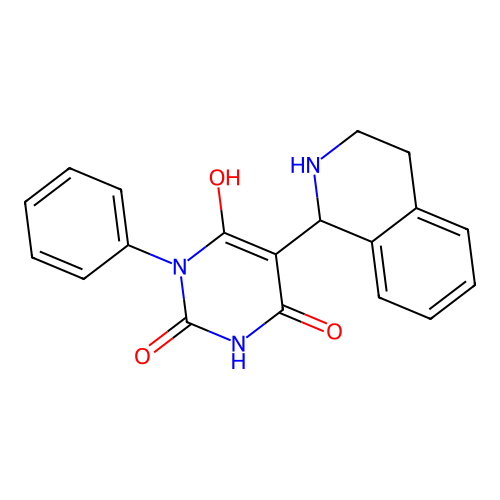 6-hydroxy-1-phenyl-5-(1,2,3,4-tetrahydroisoquinolin-1-yl)pyrimidine-2,4-dione structure