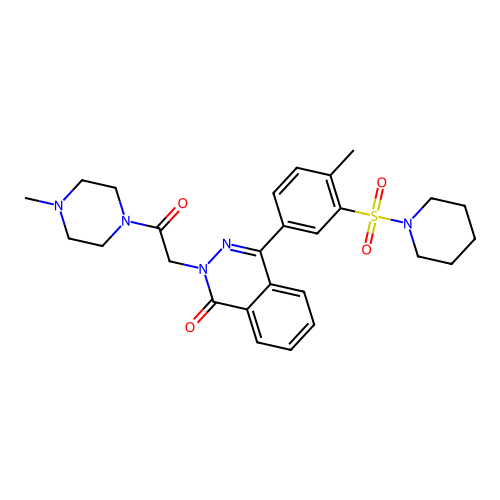 2-[2-(4-methylpiperazin-1-yl)-2-oxoethyl]-4-(4-methyl-3-piperidin-1-ylsulfonylphenyl)phthalazin-1-one structure