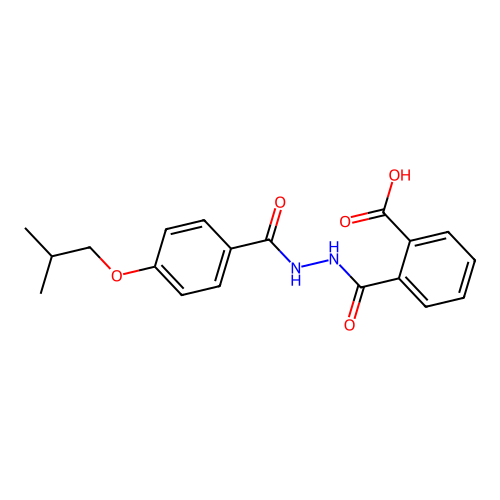 2-[(2-{[4-(2-Methylpropoxy)phenyl]carbonyl}hydrazinyl)carbonyl]benzoic acid structure