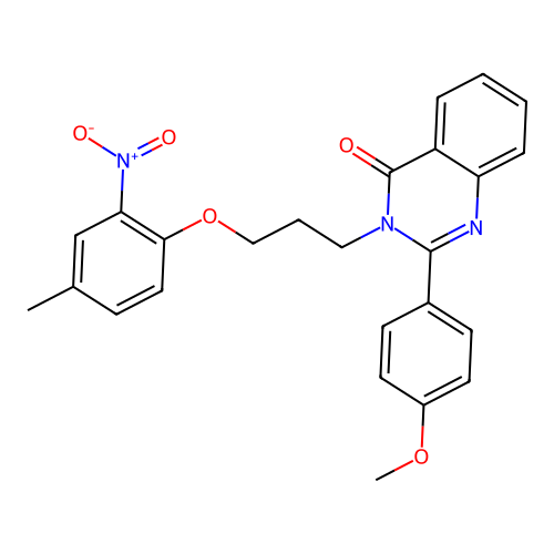 2-(4-methoxyphenyl)-3-(3-(4-methyl-2-nitrophenoxy)propyl)quinazolin-4(3H)-one structure