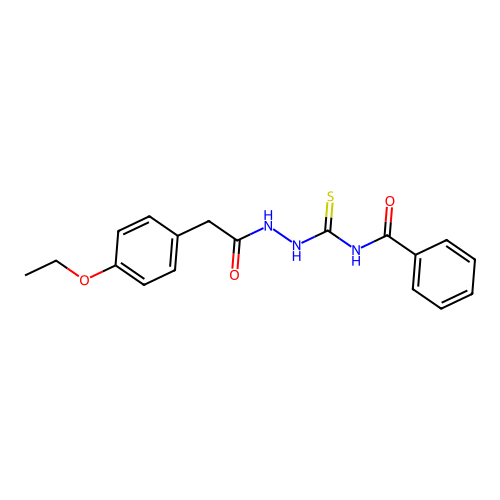 N-({2-[(4-ethoxyphenyl)acetyl]hydrazinyl}carbonothioyl)benzamide structure