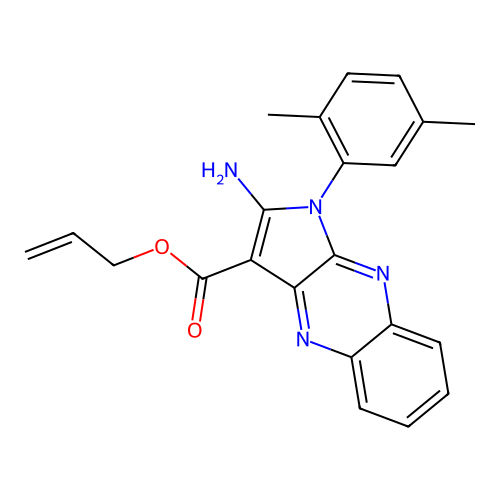 allyl 2-amino-1-(2,5-dimethylphenyl)-1H-pyrrolo[2,3-b]quinoxaline-3-carboxylate structure