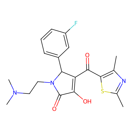 1-(2-(dimethylamino)ethyl)-4-(2,4-dimethylthiazole-5-carbonyl)-5-(3-fluorophenyl)-3-hydroxy-1H-pyrrol-2(5H)-one structure