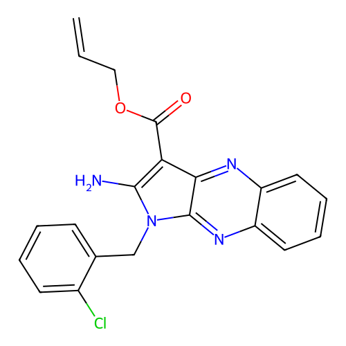 allyl 2-amino-1-(2-chlorobenzyl)-1H-pyrrolo[2,3-b]quinoxaline-3-carboxylate structure