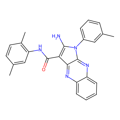 2-amino-N-(2,5-dimethylphenyl)-1-(3-methylphenyl)pyrrolo[3,2-b]quinoxaline-3-carboxamide structure