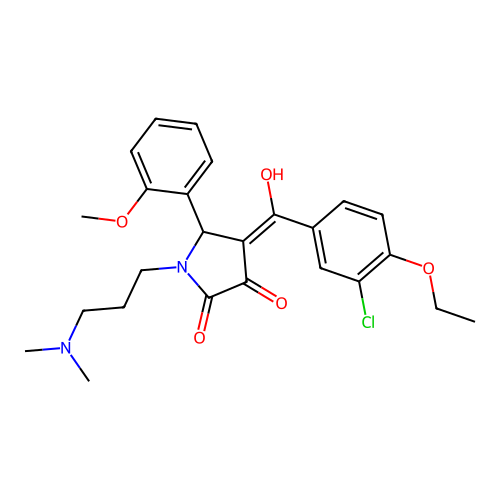 (4E)-4-[(3-chloro-4-ethoxyphenyl)-hydroxymethylidene]-1-[3-(dimethylamino)propyl]-5-(2-methoxyphenyl)pyrrolidine-2,3-dione structure