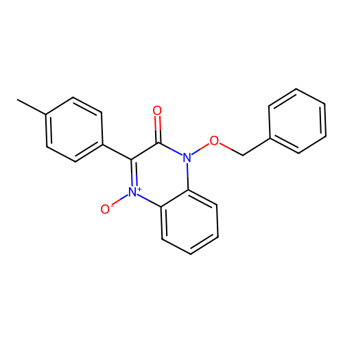 1-(benzyloxy)-3-(4-methylphenyl)quinoxalin-2(1H)-one 4-oxide structure
