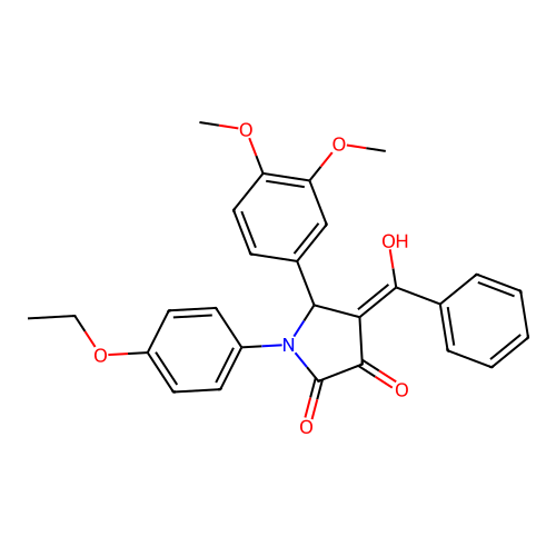 4-benzoyl-5-(3,4-dimethoxyphenyl)-1-(4-ethoxyphenyl)-3-hydroxy-1,5-dihydro-2H-pyrrol-2-one structure