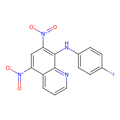 N-(4-iodophenyl)-5,7-dinitroquinolin-8-amine structure