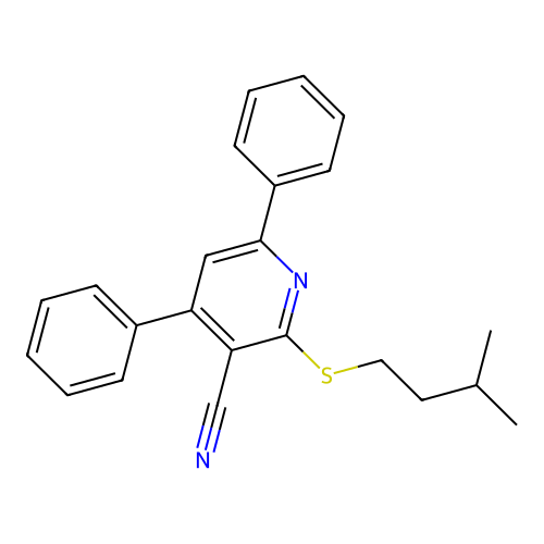 2-[(3-Methylbutyl)sulfanyl]-4,6-diphenylpyridine-3-carbonitrile structure