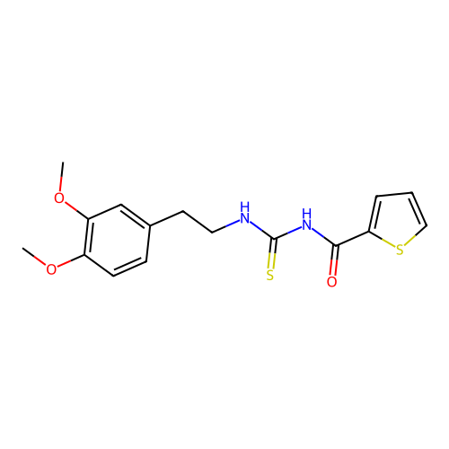1-[2-(3,4-Dimethoxyphenyl)ethyl]-3-(thiophene-2-carbonyl)thiourea structure