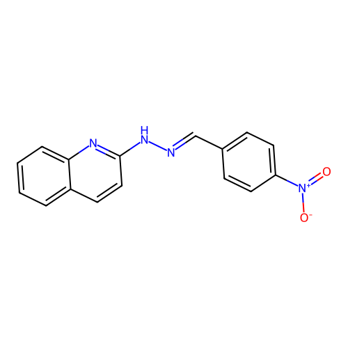 2-[(2E)-2-(4-nitrobenzylidene)hydrazinyl]quinoline structure