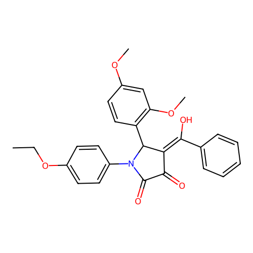 (4E)-5-(2,4-dimethoxyphenyl)-1-(4-ethoxyphenyl)-4-[hydroxy(phenyl)methylidene]pyrrolidine-2,3-dione structure