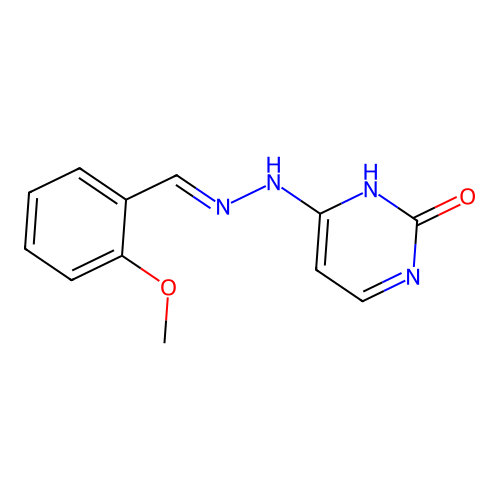 4-[(2E)-2-(2-methoxybenzylidene)hydrazinyl]pyrimidin-2(1H)-one structure