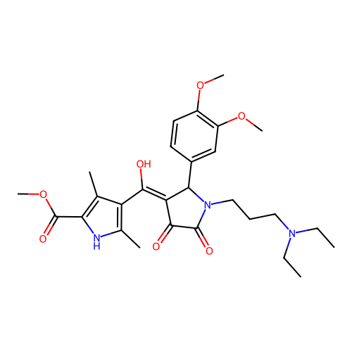 methyl 4-(1-(3-(diethylamino)propyl)-2-(3,4-dimethoxyphenyl)-4-hydroxy-5-oxo-2,5-dihydro-1H-pyrrole-3-carbonyl)-3,5-dimethyl-1H-pyrrole-2-carboxylate structure