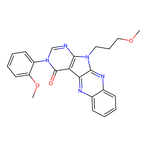 3-(2-methoxyphenyl)-11-(3-methoxypropyl)-3,11-dihydro-4H-pyrimido[5',4':4,5]pyrrolo[2,3-b]quinoxalin-4-one structure