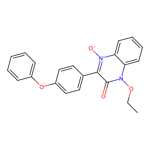 1-ethoxy-3-(4-phenoxyphenyl)quinoxalin-2(1H)-one 4-oxide structure