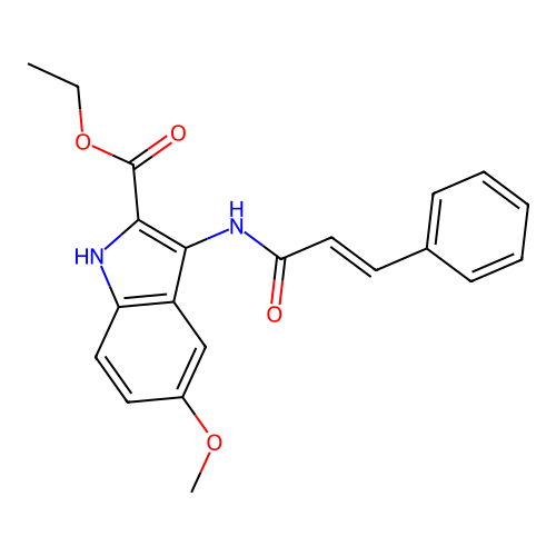 ethyl 3-(cinnamoylamino)-5-methoxy-1H-indole-2-carboxylate structure