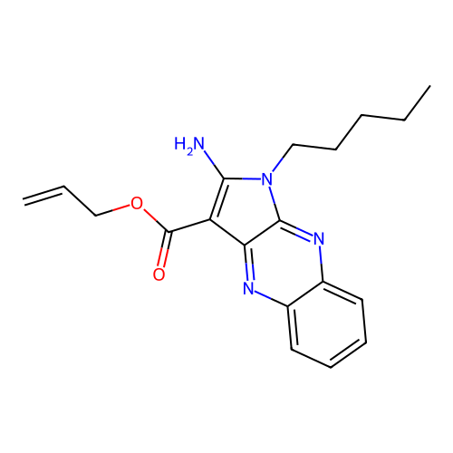 prop-2-en-1-yl 2-amino-1-pentyl-1H-pyrrolo[2,3-b]quinoxaline-3-carboxylate structure