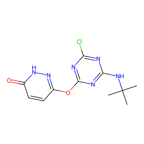6-((4-(Tert-butylamino)-6-chloro-1,3,5-triazin-2-yl)oxy)pyridazin-3-ol structure