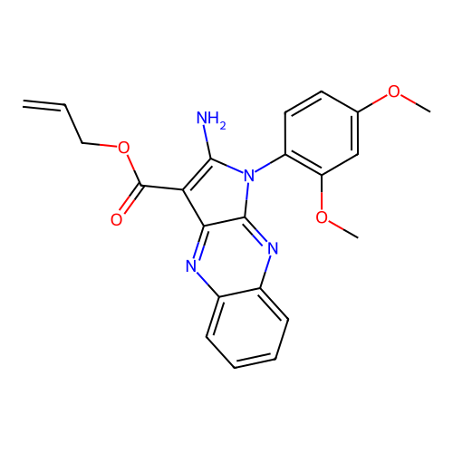 allyl 2-amino-1-(2,4-dimethoxyphenyl)-1H-pyrrolo[2,3-b]quinoxaline-3-carboxylate structure