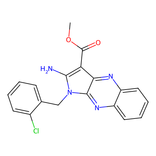 methyl 2-amino-1-(2-chlorobenzyl)-1H-pyrrolo[2,3-b]quinoxaline-3-carboxylate structure