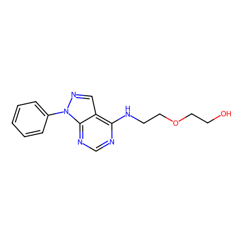 2-[2-[(1-Phenyl-4-pyrazolo[3,4-d]pyrimidinyl)amino]ethoxy]ethanol structure