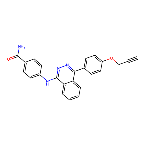 4-((4-(4-(Prop-2-yn-1-yloxy)phenyl)phthalazin-1-yl)amino)benzamide structure