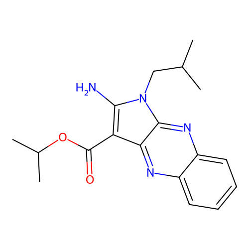 isopropyl 2-amino-1-isobutyl-1H-pyrrolo[2,3-b]quinoxaline-3-carboxylate structure