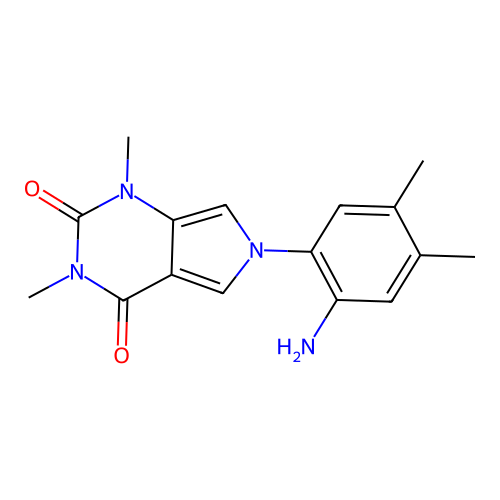 6-(2-amino-4,5-dimethylphenyl)-1,3-dimethyl-1H-pyrrolo[3,4-d]pyrimidine-2,4(3H,6H)-dione structure