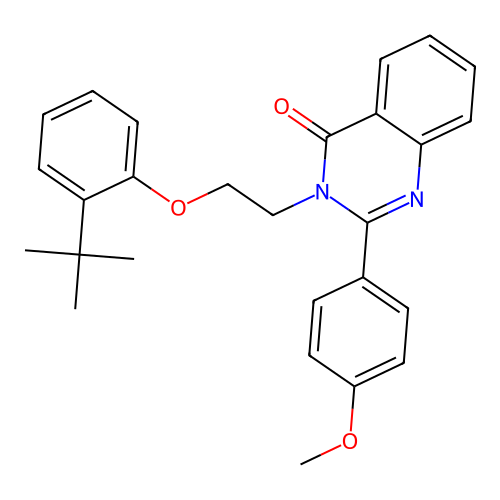 3-[2-(2-tert-butylphenoxy)ethyl]-2-(4-methoxyphenyl)quinazolin-4(3H)-one structure