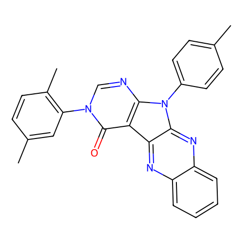 3-(2,5-dimethylphenyl)-11-(4-methylphenyl)-3,11-dihydro-4H-pyrimido[5',4':4,5]pyrrolo[2,3-b]quinoxalin-4-one structure