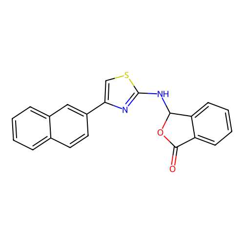 3-{[4-(naphthalen-2-yl)-1,3-thiazol-2-yl]amino}-2-benzofuran-1(3H)-one structure